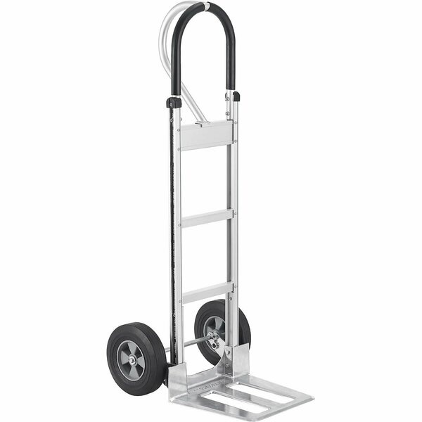 Global Industrial Long Nose Aluminum Hand Truck, Loop Handle, Mold-On Rubber Wheels 800541